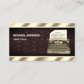 古いヴィンテージアンティークタイプライタープロフェッショナルライター 名刺 (正面)
