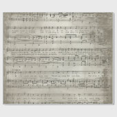 古いヴィンテージアンティークミュージックシート-4 ラッピングペーパー (フラット)
