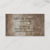 古いヴィンテージクラシックインテリアデザイナーカード 名刺 (裏面)