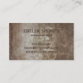 古いヴィンテージクラシックインテリアデザイナーカード 名刺 (裏面)