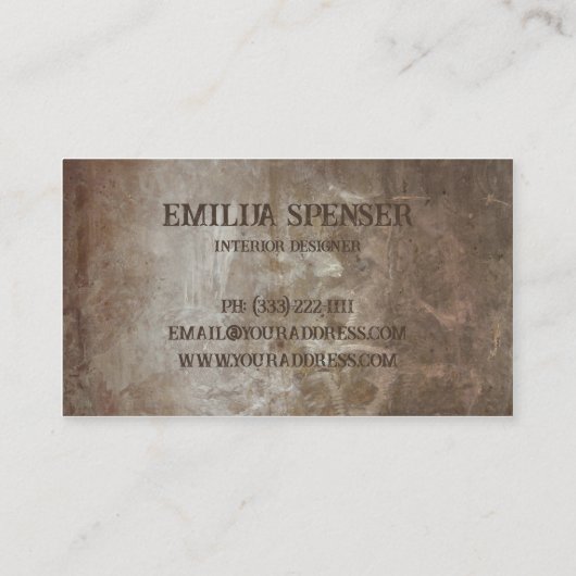 古いヴィンテージクラシックインテリアデザイナーカード 名刺 (裏面)