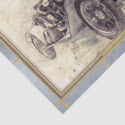 古いヴィンテージクラシック車のデコページ 薄葉紙 (詳細)