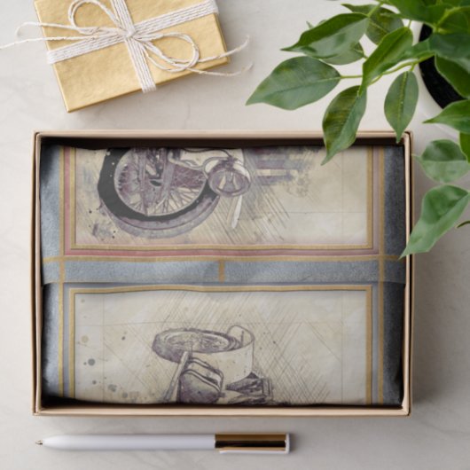 古いヴィンテージクラシック車のデコページ 薄葉紙 (ギフト)