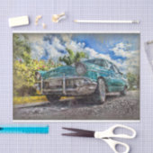 古いヴィンテージクラシック車のデコページ 薄葉紙 (クラフト)