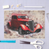 古いヴィンテージクラシック車のデコページ 薄葉紙 (クラフト)