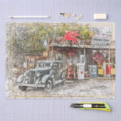 古いヴィンテージクラシック車のデコページ 薄葉紙 (クラフト)