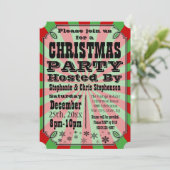 古いヴィンテージクリスマスパーティの招待状 招待状 (スタンド正面)