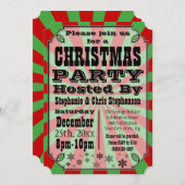 古いヴィンテージクリスマスパーティの招待状 招待状 (正面/裏面)