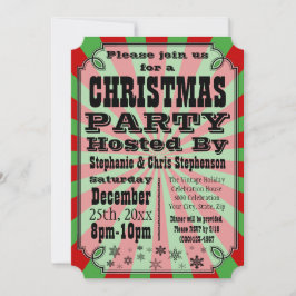 古いヴィンテージクリスマスパーティの招待状 招待状