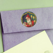 古いヴィンテージサンタクリスマスリスト ラウンドシール