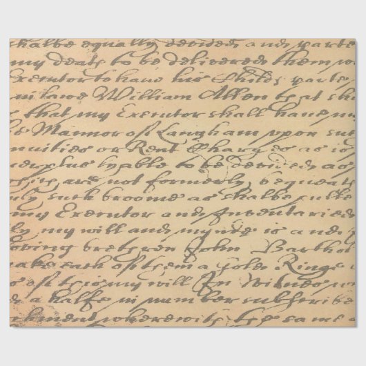 古いヴィンテージスクリプト ラッピングペーパー (フラット)