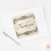 古いヴィンテージスクロール作業パーチメントありがとう スクエアシール (封筒)