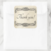 古いヴィンテージスクロール作業パーチメントありがとう スクエアシール (バッグ)