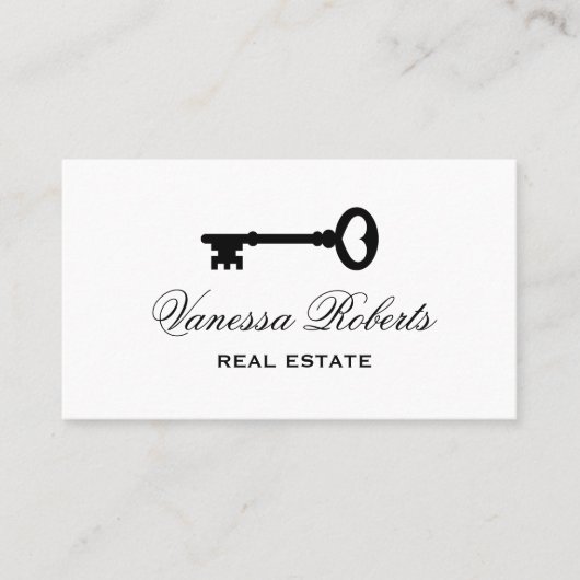 古いヴィンテージスケルトン鍵名刺テンプレート 名刺 (正面)