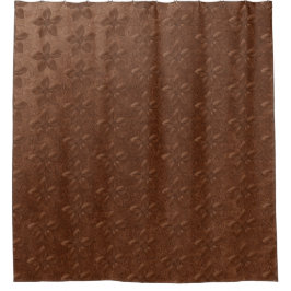 古いヴィンテージスタイル銅レザーテクスチャフラワー シャワーカーテン