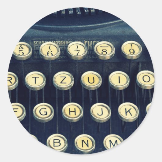 古いヴィンテージタイプライターキーボード鍵 ラウンドシール (正面)