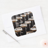 古いヴィンテージタイプライター鍵差出人住所シール スクエアシール (封筒)