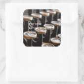 古いヴィンテージタイプライター鍵差出人住所シール スクエアシール (バッグ)