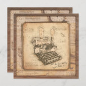 古いヴィンテージタイプライター。作家/ライターギフト シーズンカード (正面/裏面)
