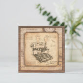 古いヴィンテージタイプライター。作家/ライターギフト シーズンカード (スタンド正面)