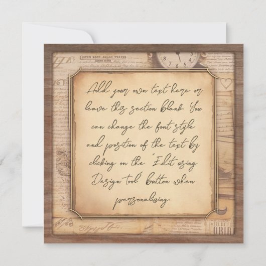 古いヴィンテージタイプライター。作家/ライターギフト シーズンカード (裏面)