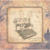 古いヴィンテージタイプライター。作家/ライターギフト シール (正面)