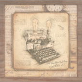 古いヴィンテージタイプライター。作家/ライターギフト シール (正面)