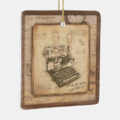 古いヴィンテージタイプライター。作家/ライターギフト セラミックオーナメント (右)