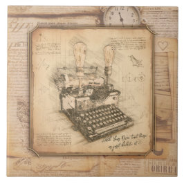 古いヴィンテージタイプライター。作家/ライターギフト タイル