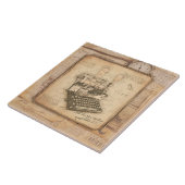 古いヴィンテージタイプライター。作家/ライターギフト タイル (側面)