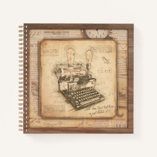 古いヴィンテージタイプライター。作家/ライターギフト ノートブック (正面)