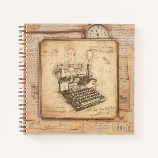 古いヴィンテージタイプライター。作家/ライターギフト ノートブック (正面)