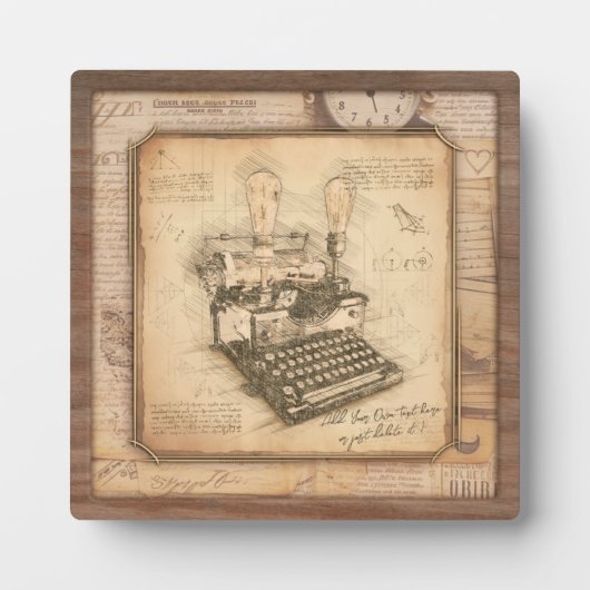 古いヴィンテージタイプライター。作家/ライターギフト フォトプラーク (正面)