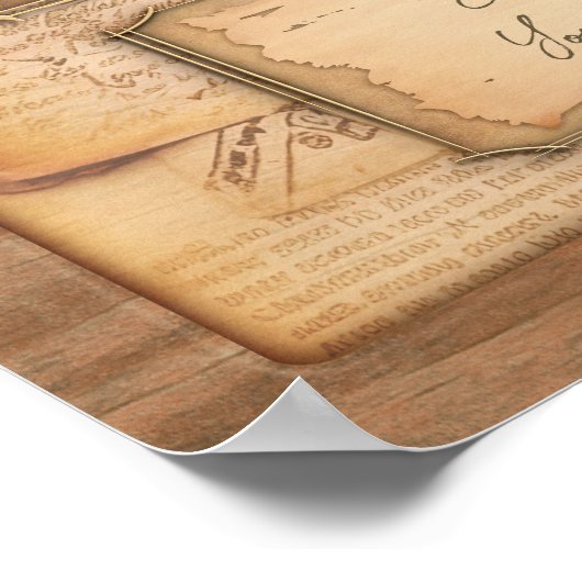 古いヴィンテージタイプライター。作家/ライターギフト ポスター (角)