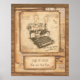 古いヴィンテージタイプライター。作家/ライターギフト ポスター