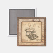 古いヴィンテージタイプライター。作家/ライターギフト マグネット (正面/裏面)