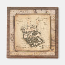 古いヴィンテージタイプライター。作家/ライターギフト マグネット