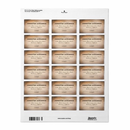 古いヴィンテージタイポグラフィスタイル住所 シール (フルシート)