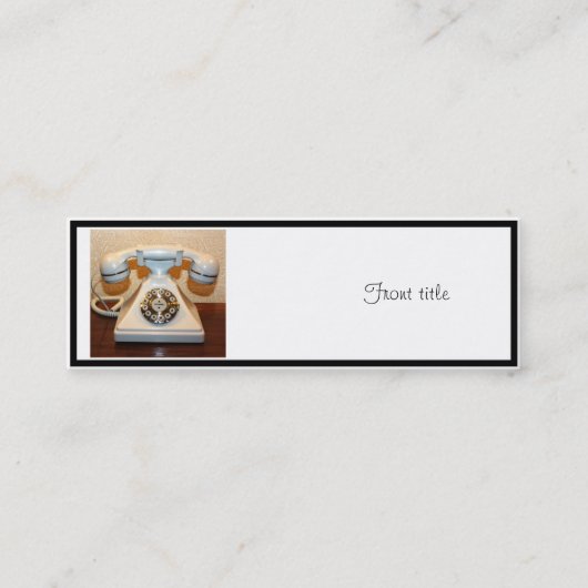 古いヴィンテージダイヤルアップ携帯電話 スキニー名刺 (正面)