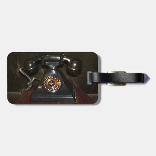 古いヴィンテージダイヤルアップ電話 ラゲッジタグ (裏面横)