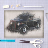 古いヴィンテージトラックの切り離し 薄葉紙 (クラフト)