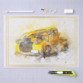 古いヴィンテージトラックの切り離し 薄葉紙 (クラフト)