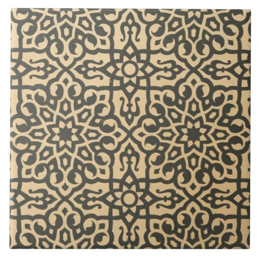 古いヴィンテージパターンデコールセラミックタイル タイル (正面)