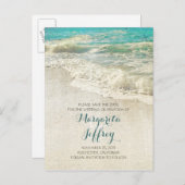 古いヴィンテージビーチ日付はがきを保存 案内ポストカード (正面/裏面)