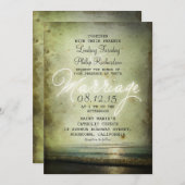 古いヴィンテージビーチ結婚式招待状 招待状 (正面/裏面)