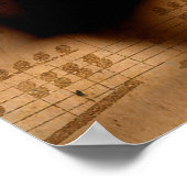 古いヴィンテージピアノ鍵と楽譜 ポスター (角)