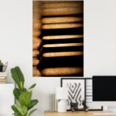 古いヴィンテージピアノ鍵と楽譜 ポスター (ホームオフィス)