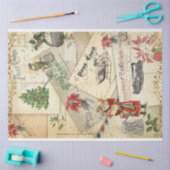 古いヴィンテージポストカードクリスマスサンタデカップージ 薄葉紙 (クラフト)