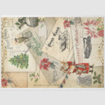 古いヴィンテージポストカードクリスマスサンタデカップージ