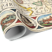 古いヴィンテージマップパーティーおもしろいのラッピング紙 ラッピングペーパー (ロールコーナー)